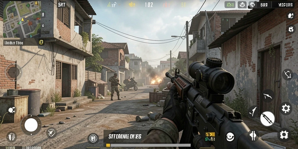 Tampilan screenshot 5RT menampilkan aksi gameplay FPS yang mendebarkan.
