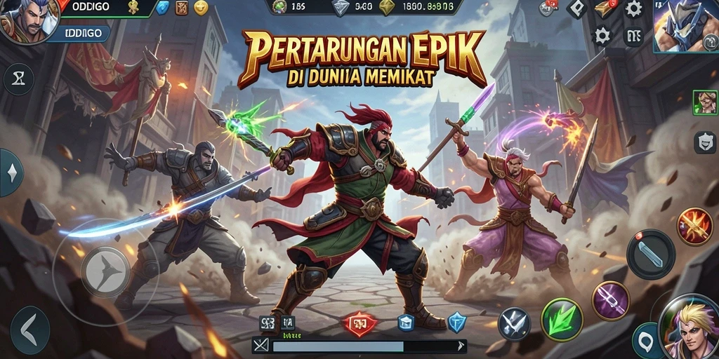 Gameplay intens ODDIGO yang menampilkan pertarungan seru.