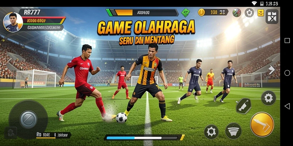 Screenshot gameplay RR777 menampilkan aksi seru dalam pertandingan olahraga.